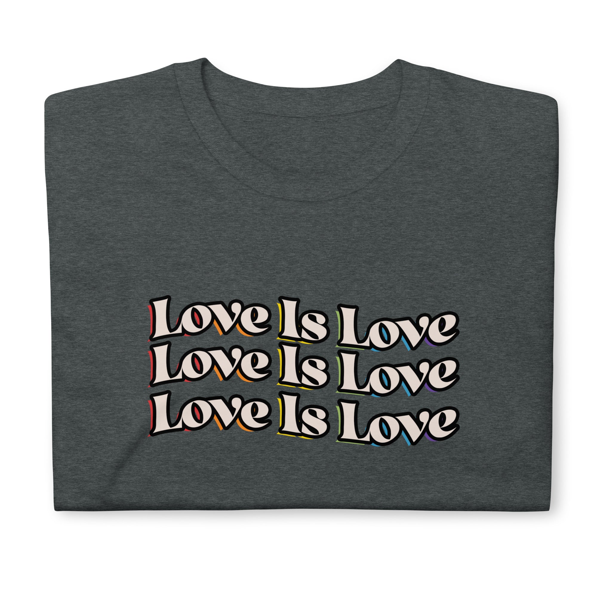Love Is Love rainbow shadow tee, view 5 — Rose Gold Co