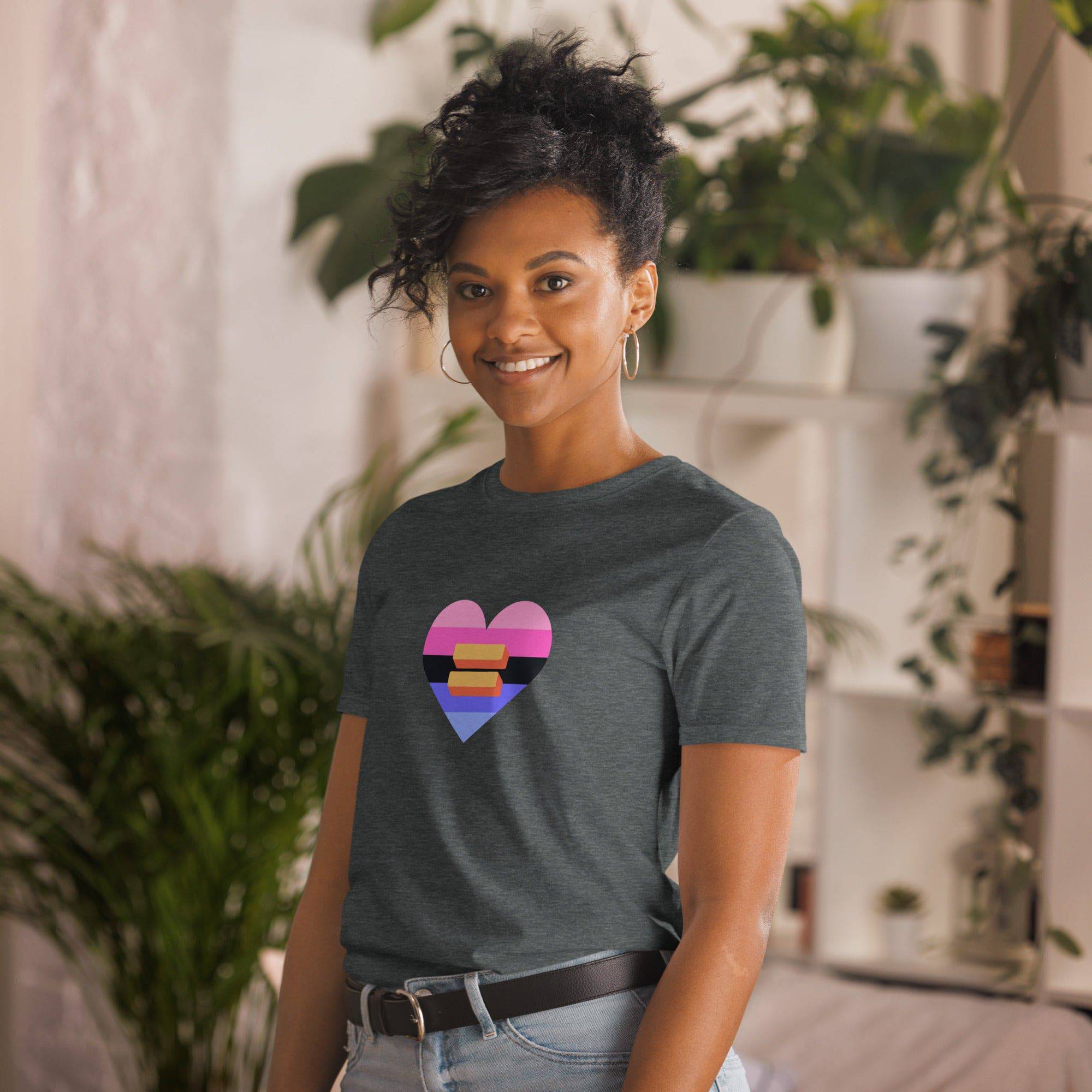 Omni heart pride tee, view 8 — Rose Gold Co