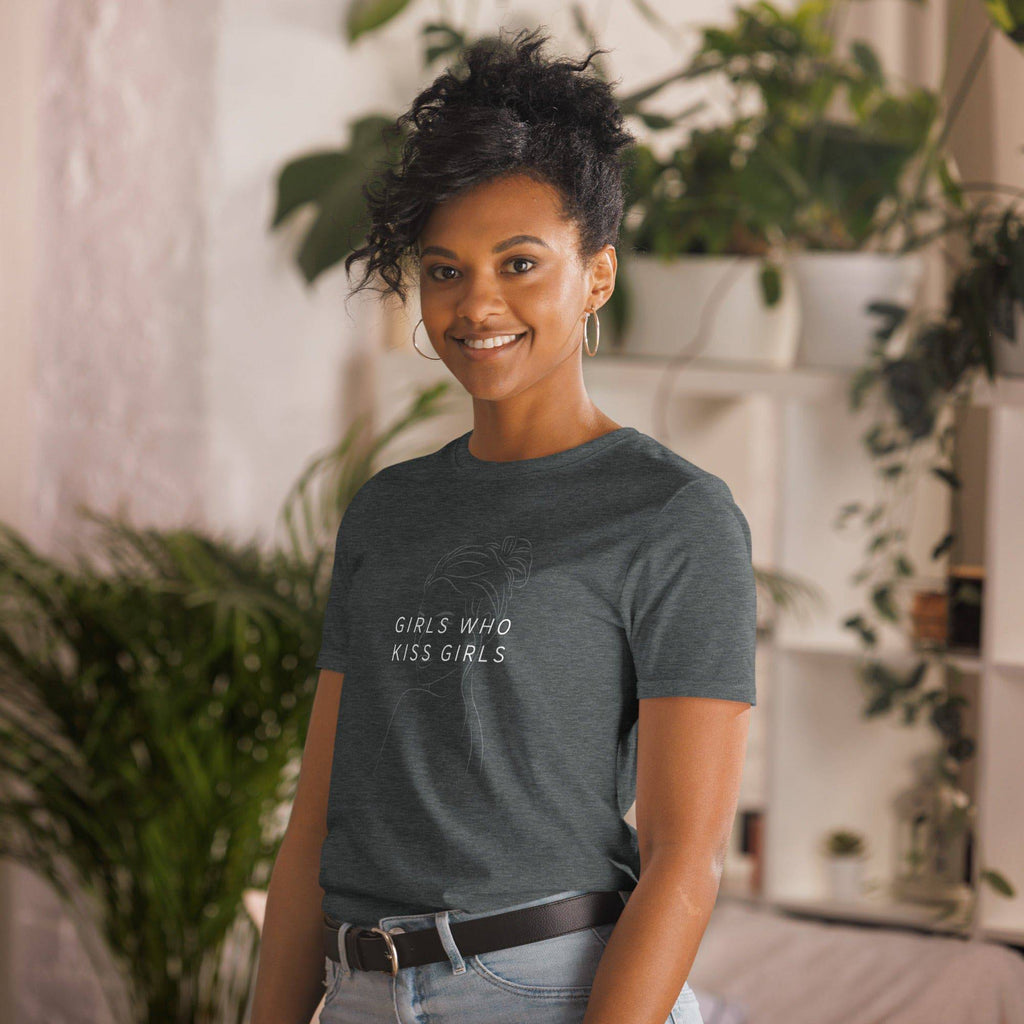 Girls Who Kiss Girls lesbian tee, view 9 — Rose Gold Co