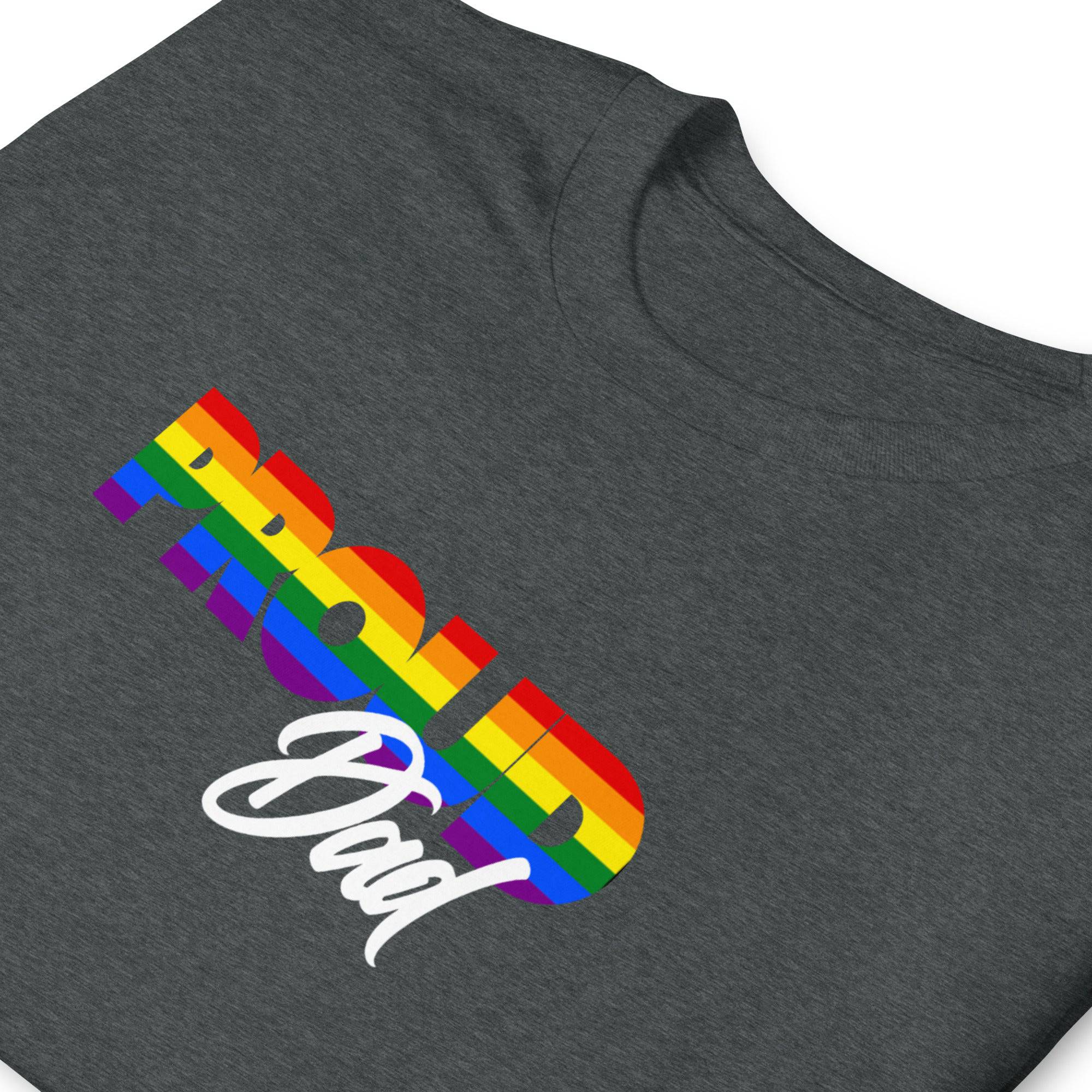 Proud Dad rainbow pride t-shirt, view 9 — Rose Gold Co