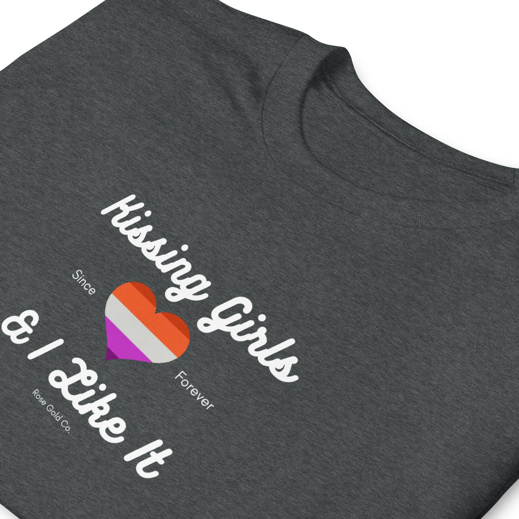 Kissing Girls and I Like It lesbian t-shirt, view 8 — Rose Gold Co