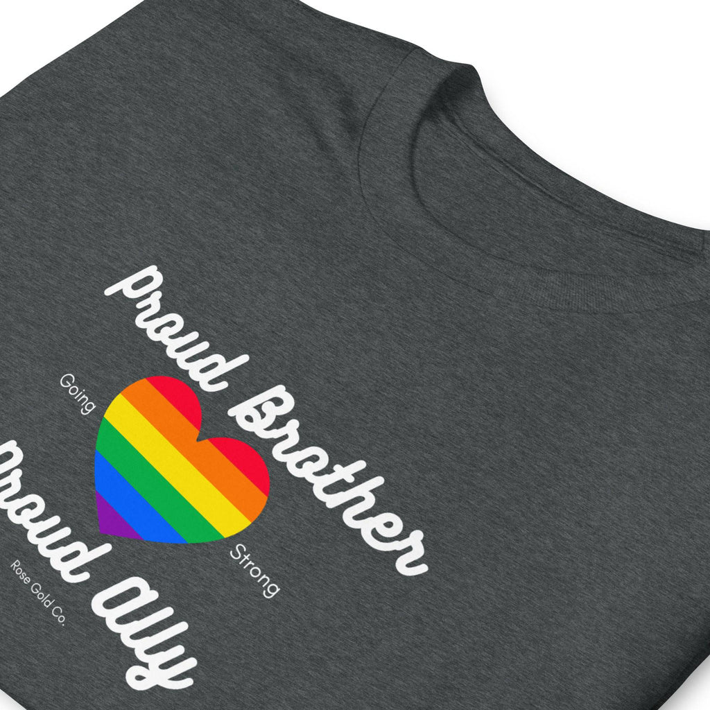 Proud Brother ally pride t-shirt, view 8 — Rose Gold Co