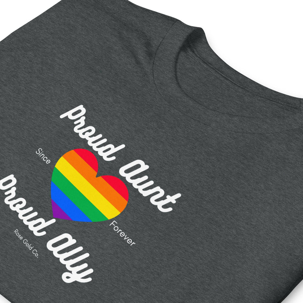 Proud Aunt ally pride t-shirt, view 8 — Rose Gold Co
