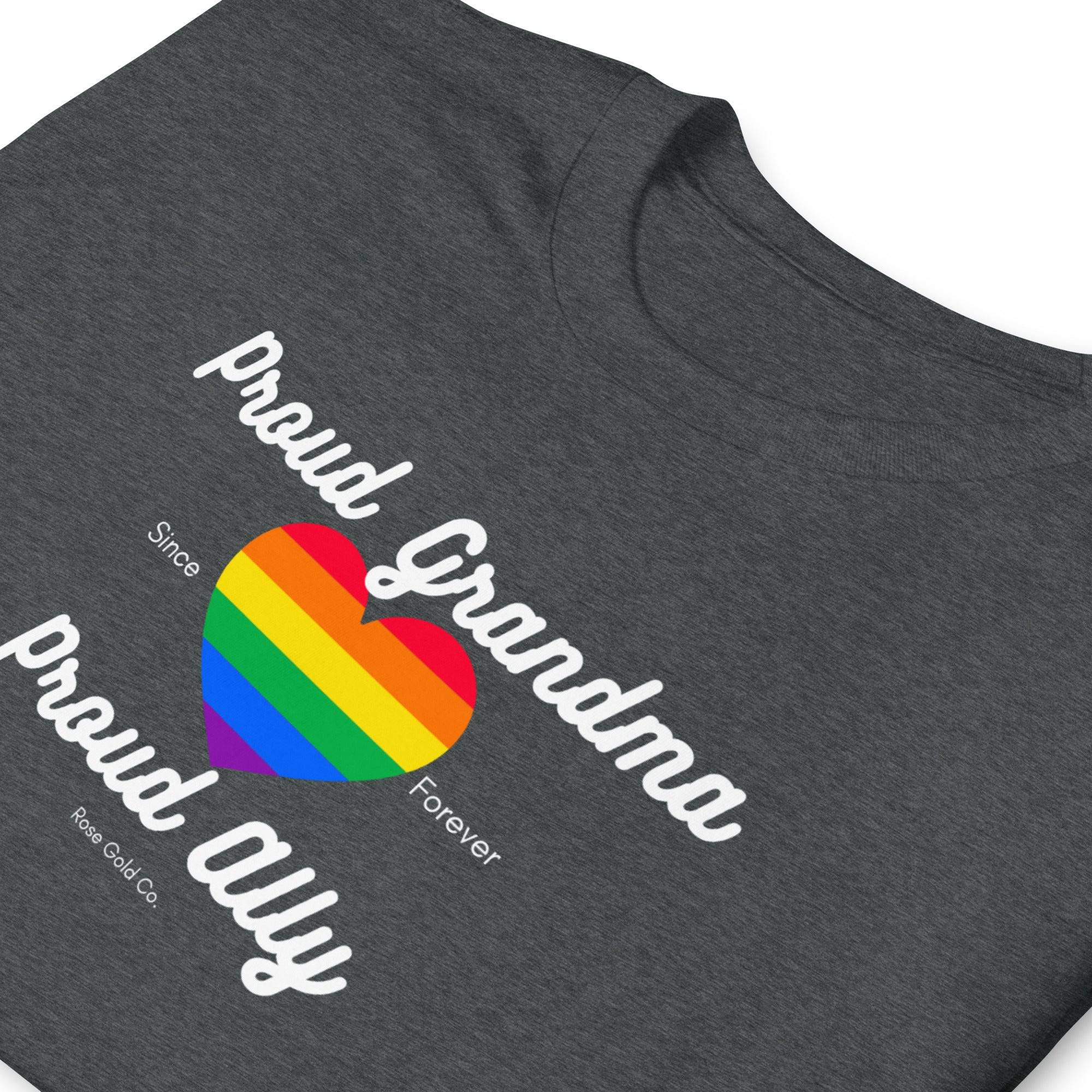 Proud Grandma ally pride t-shirt, view 7 — Rose Gold Co