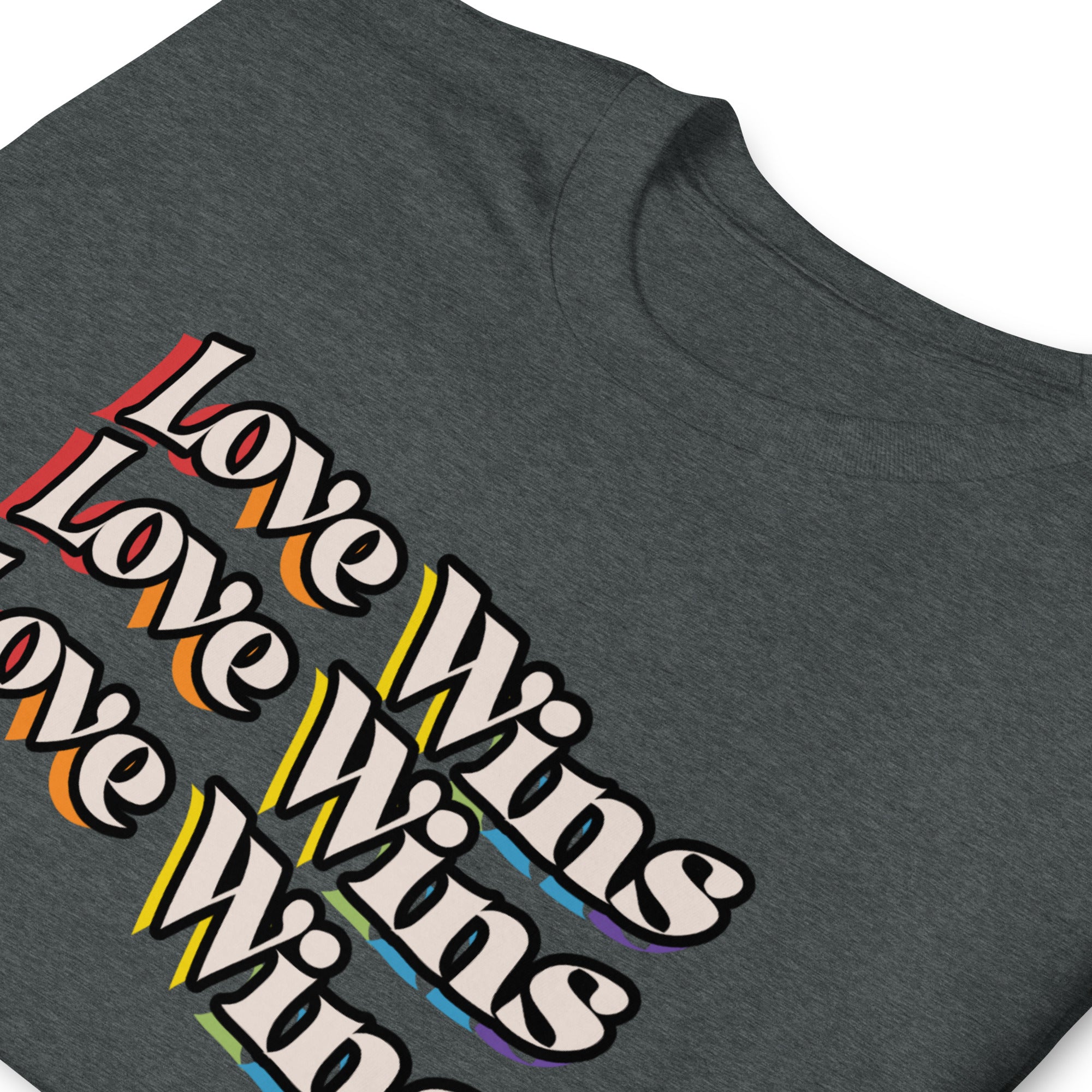 Love Wins rainbow shadow tee, view 7 — Rose Gold Co