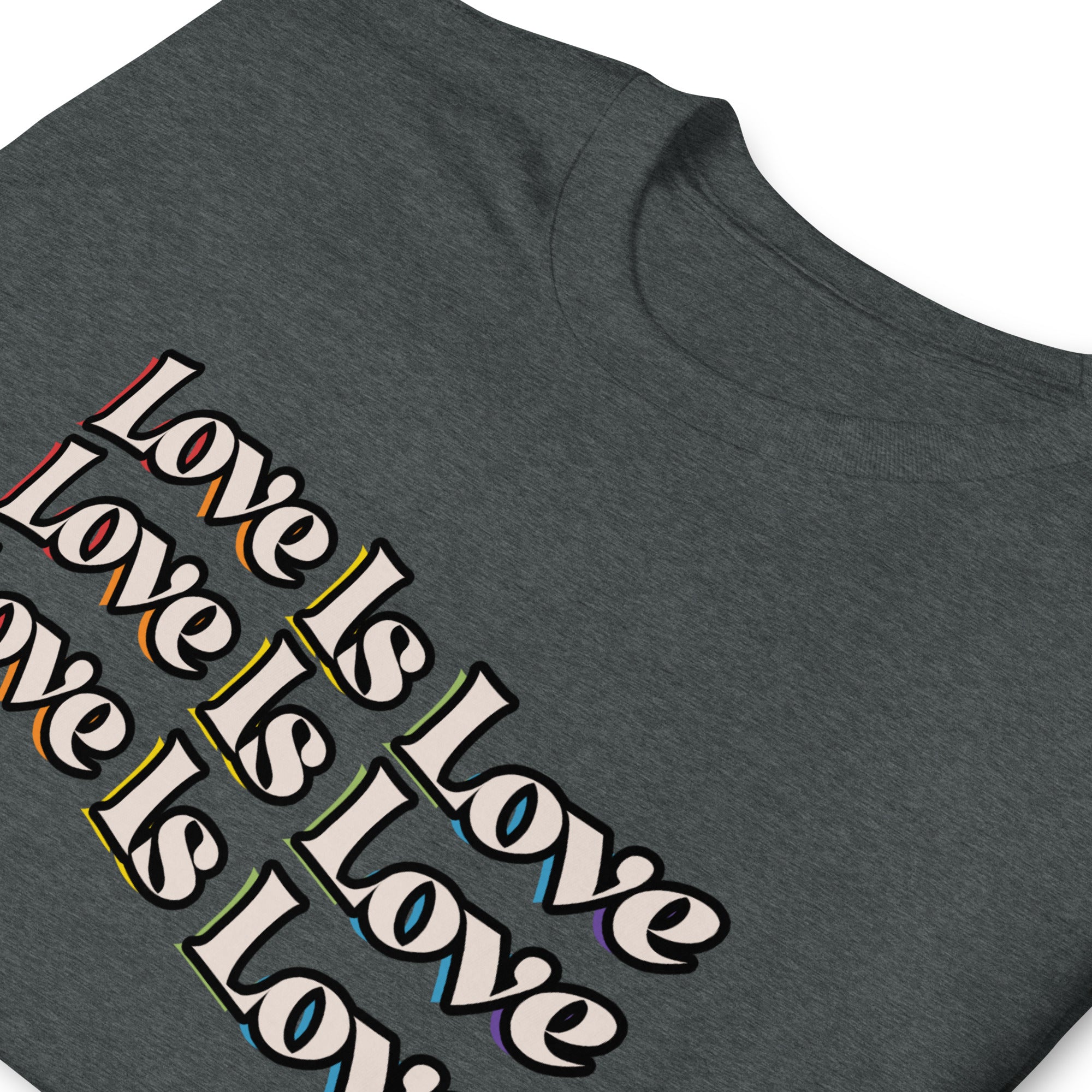 Love Is Love rainbow shadow tee, view 6 — Rose Gold Co