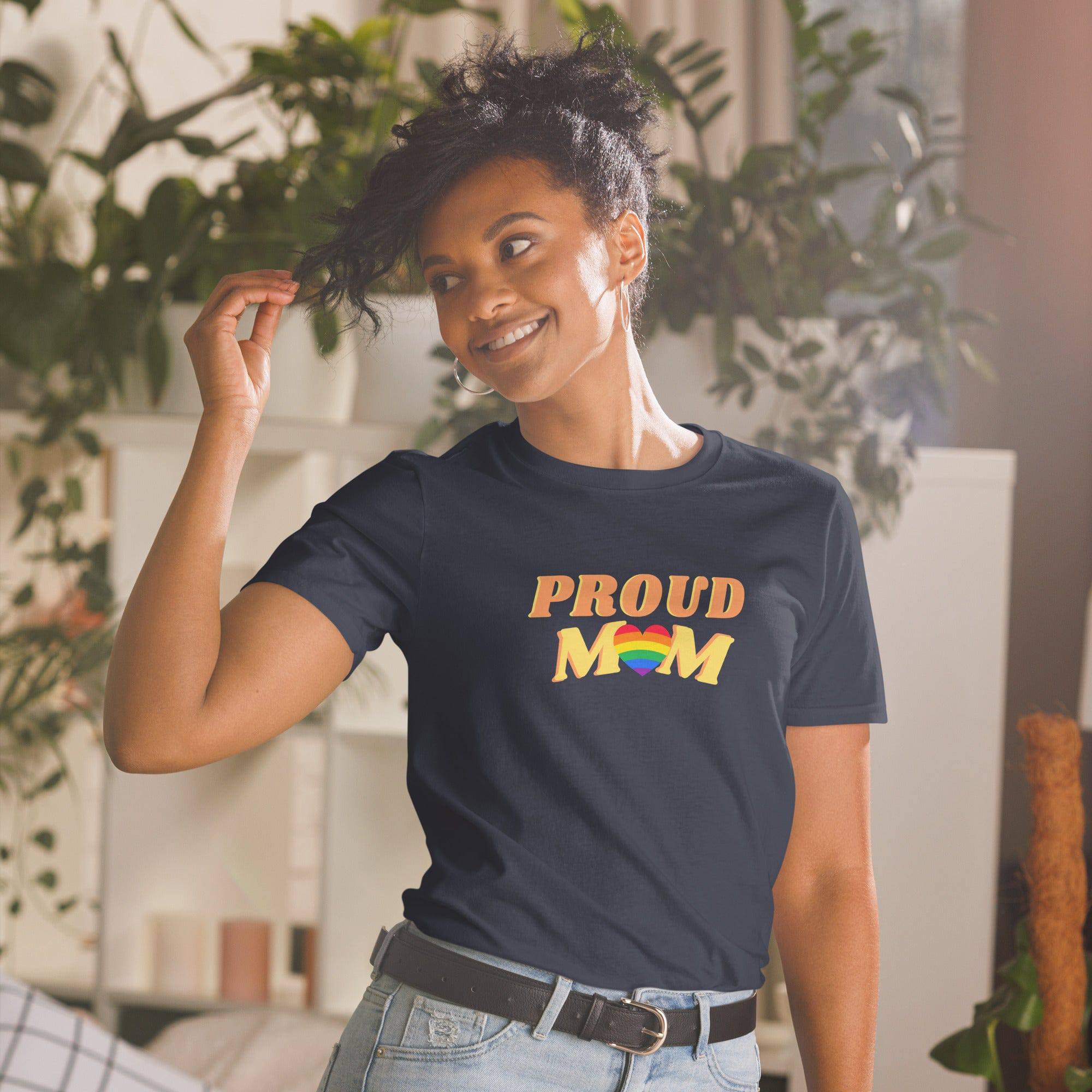 Proud Mom rainbow pride t-shirt, view 6 — Rose Gold Co