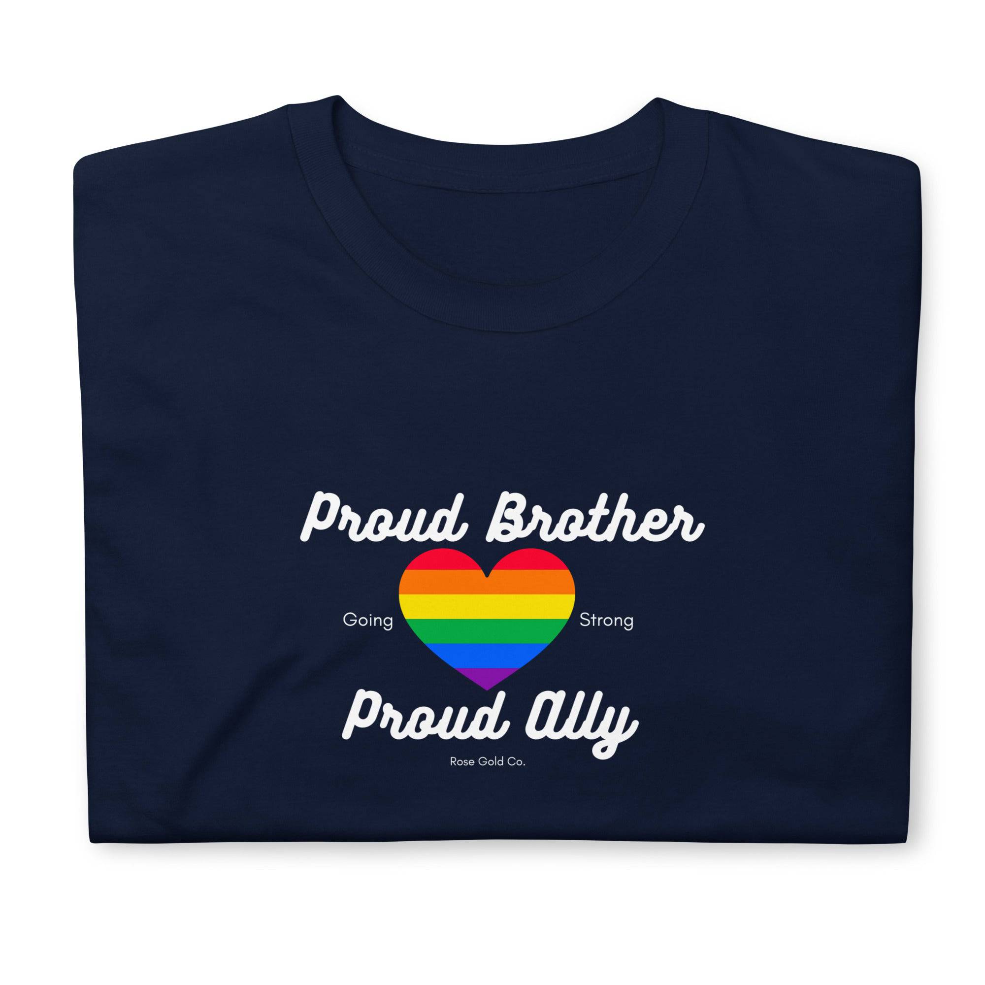 Proud Brother ally pride t-shirt, view 5 — Rose Gold Co