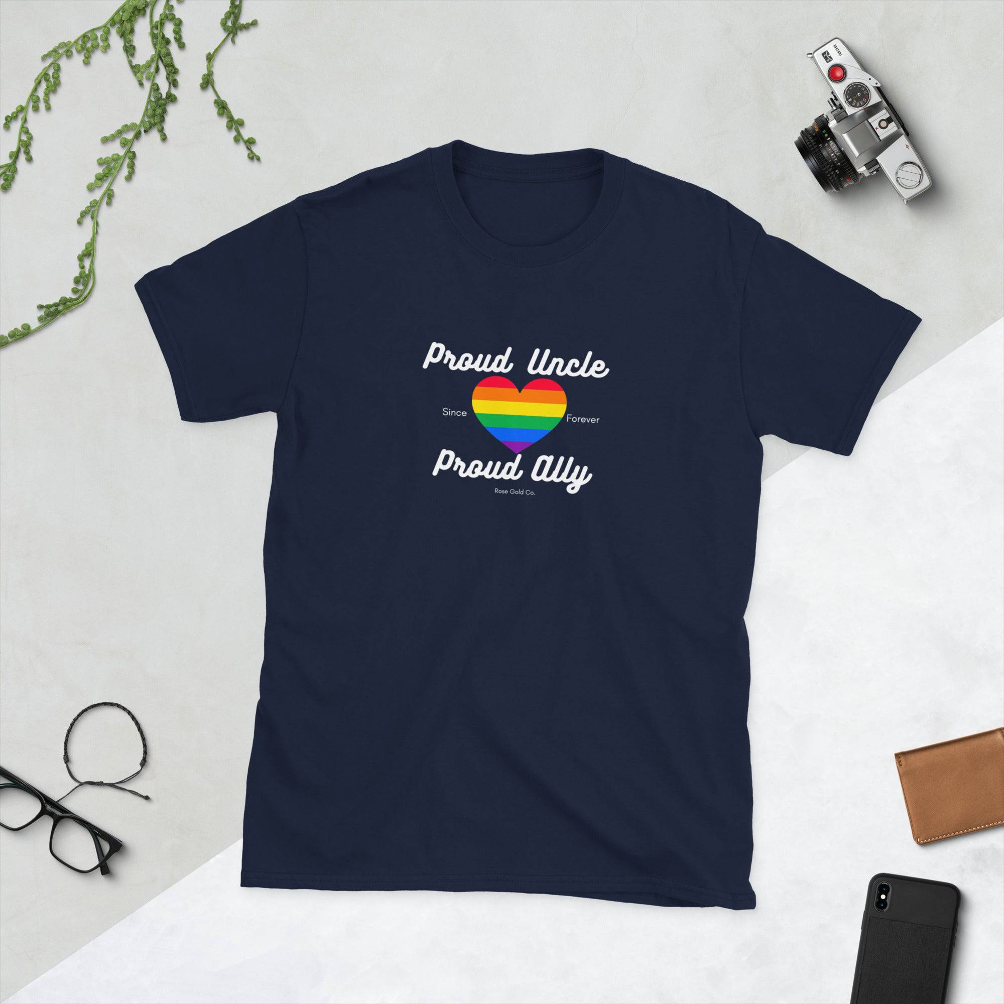 Proud Uncle ally pride t-shirt, view 5 — Rose Gold Co