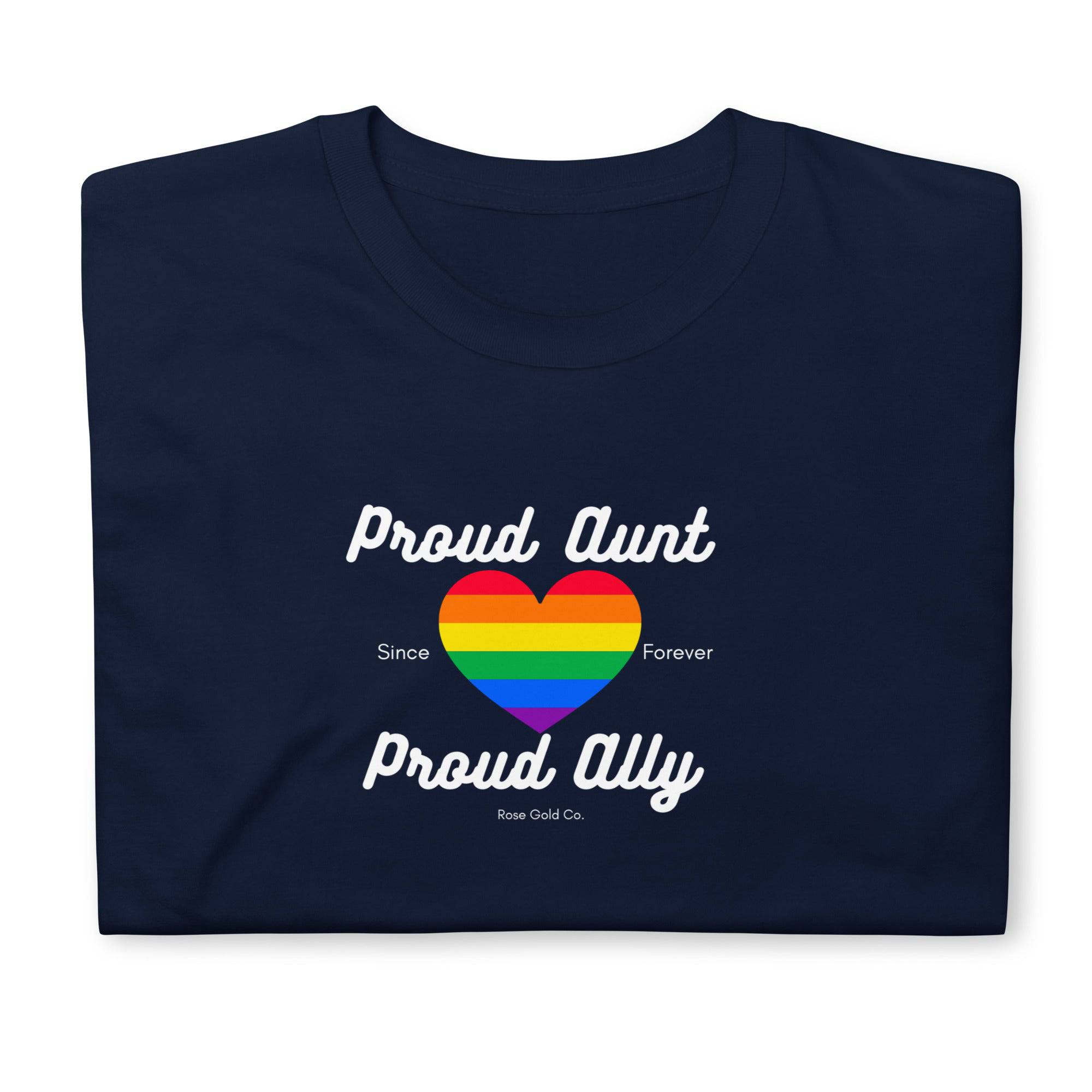 Proud Aunt ally pride t-shirt, view 5 — Rose Gold Co