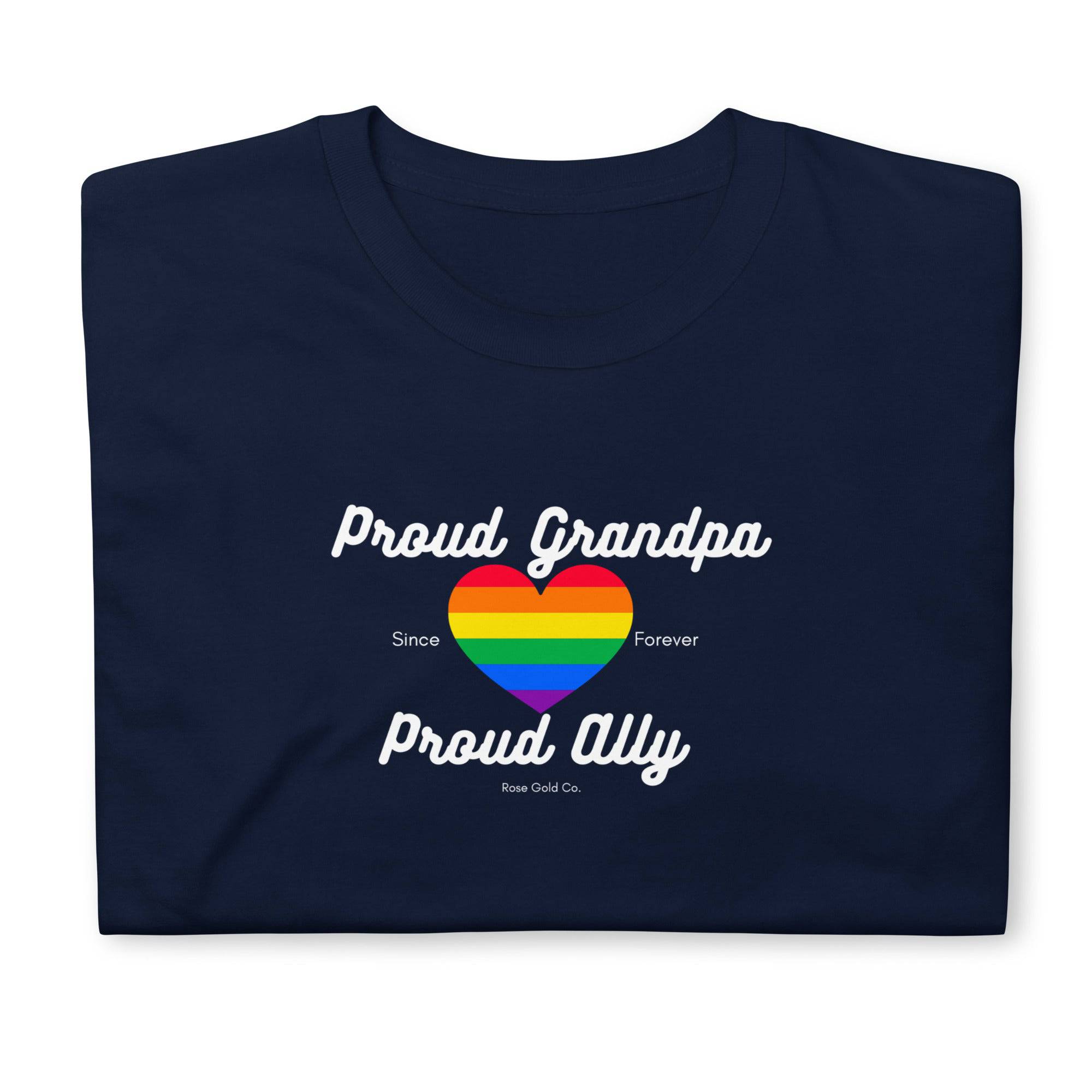 Proud Grandpa ally pride t-shirt, view 4 — Rose Gold Co