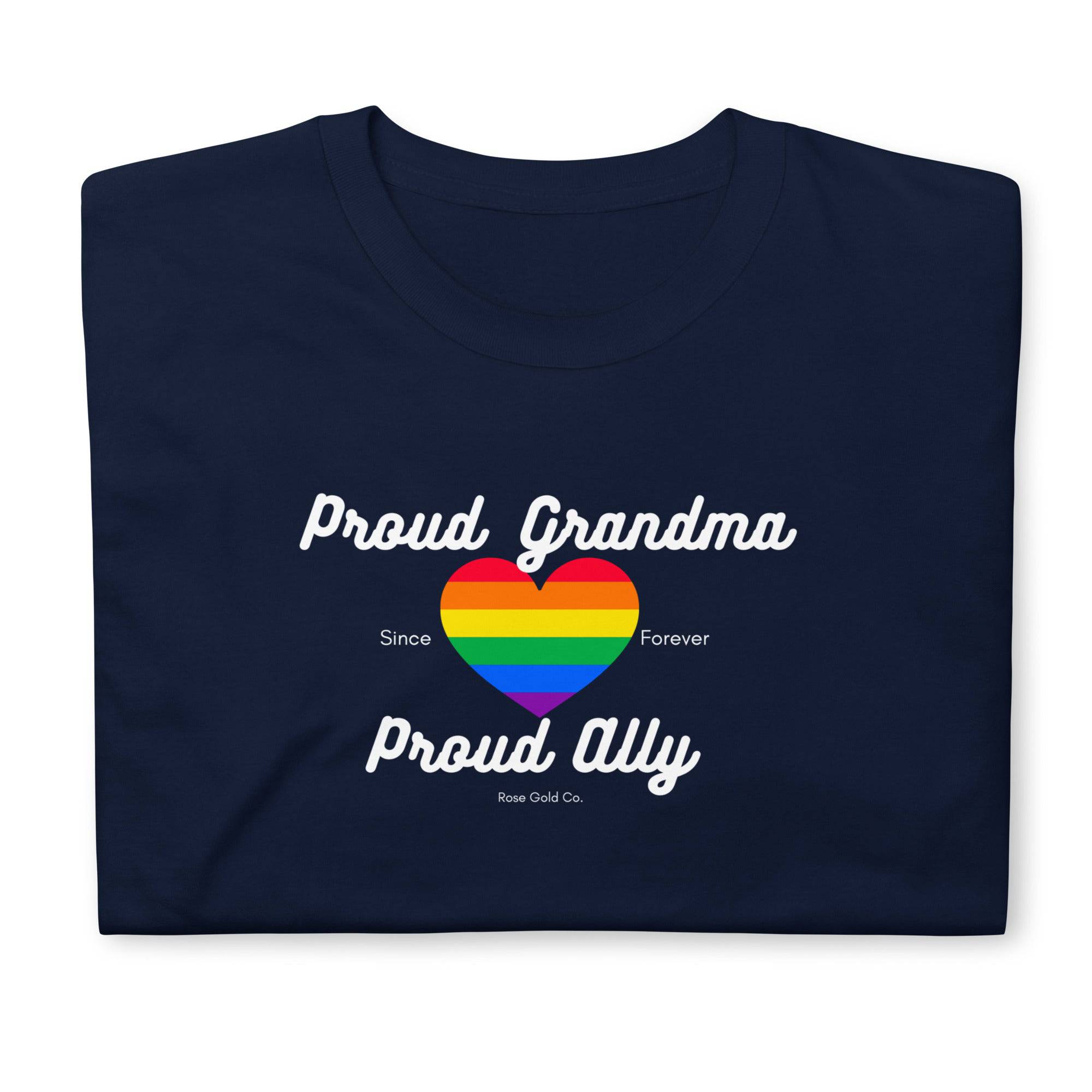 Proud Grandma ally pride t-shirt, view 4 — Rose Gold Co