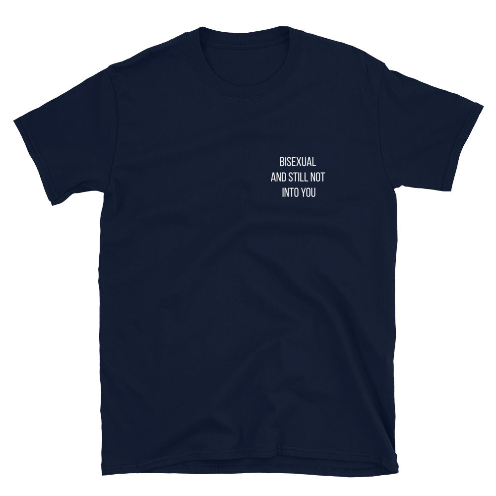 Bisexual & Still Not Into You distressed tee, view 7 — Rose Gold Co