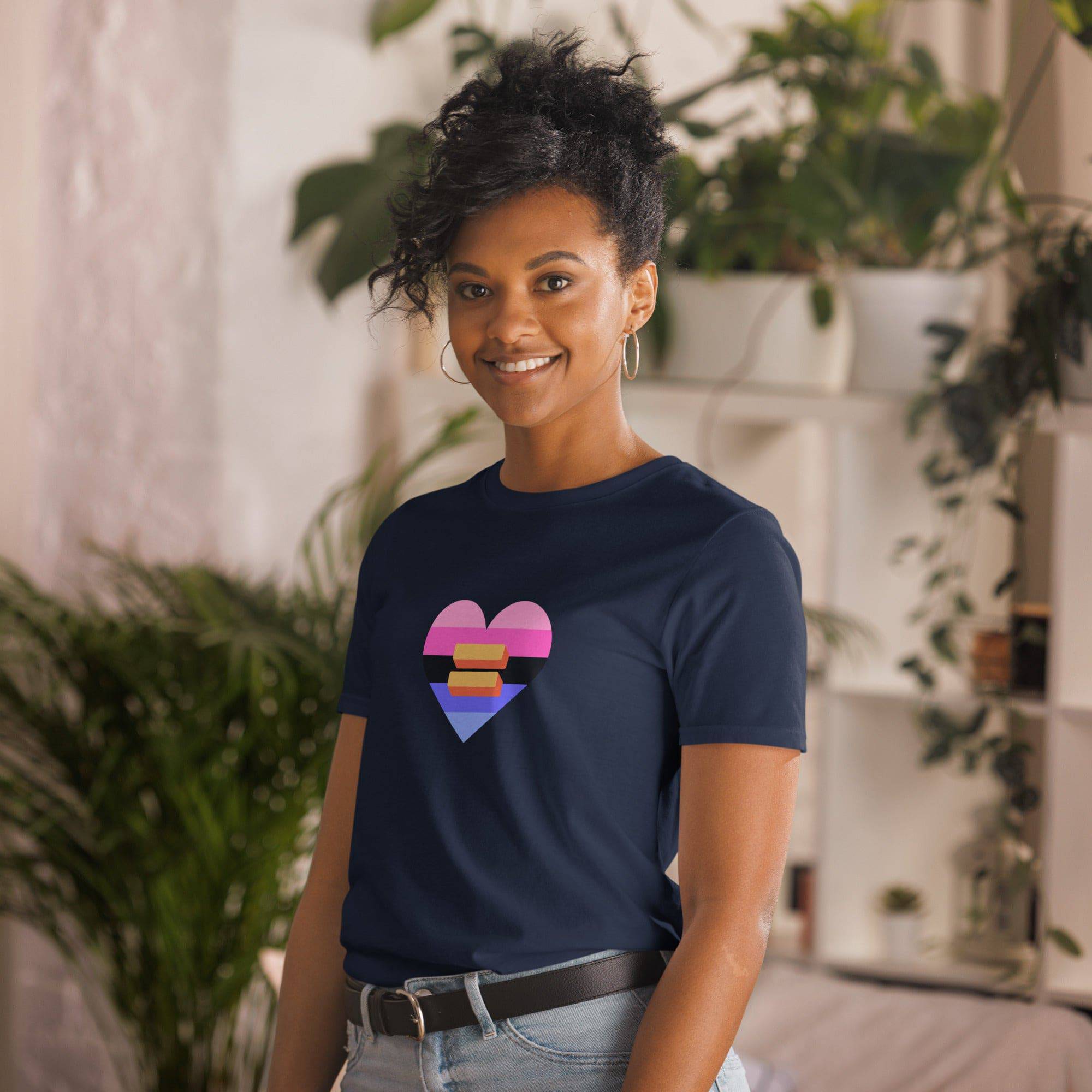 Omni heart pride tee, view 6 — Rose Gold Co
