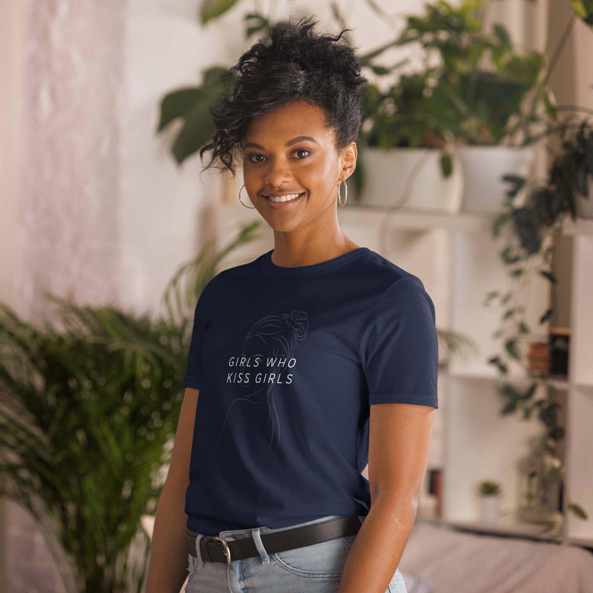 Girls Who Kiss Girls lesbian tee, view 7 — Rose Gold Co