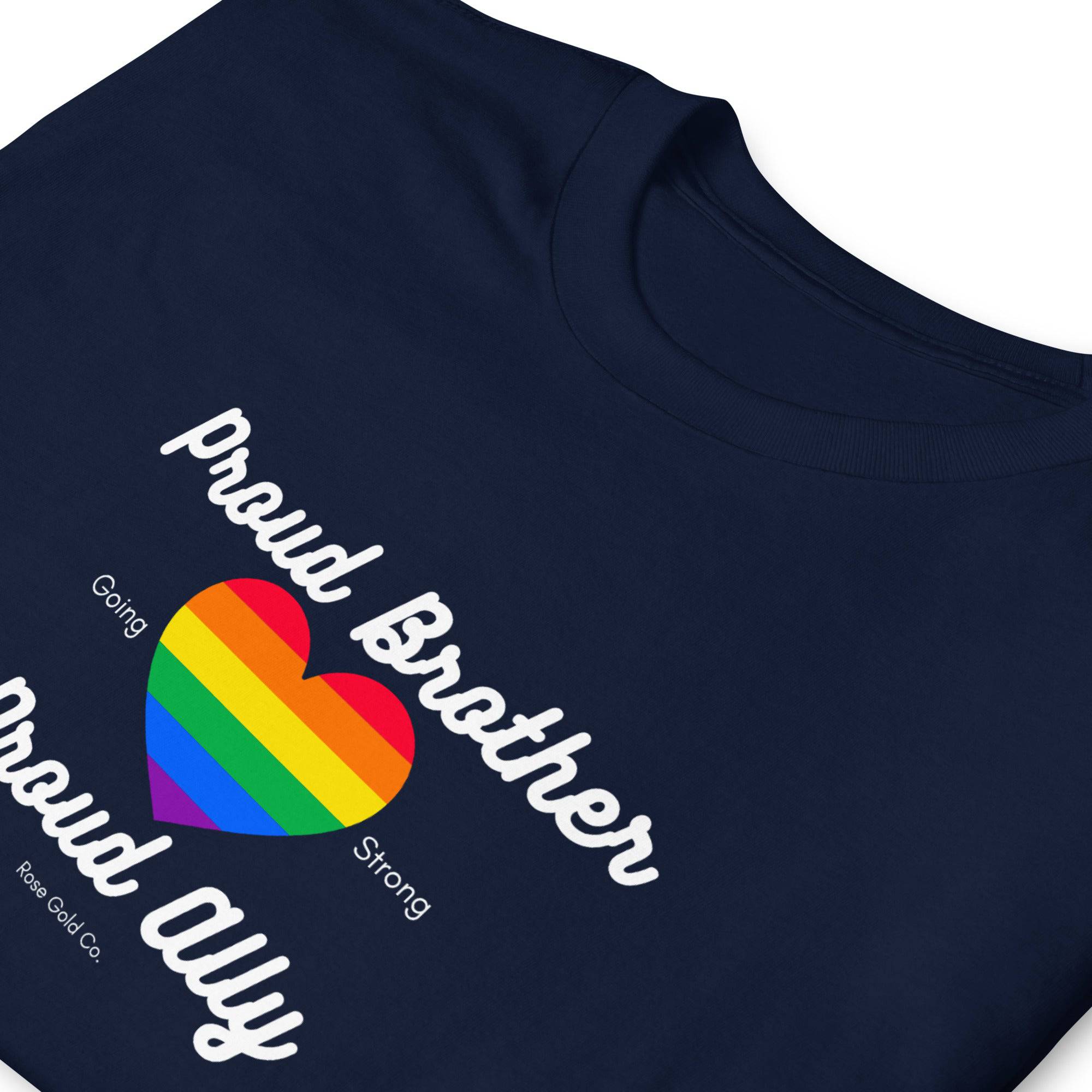 Proud Brother ally pride t-shirt, view 6 — Rose Gold Co