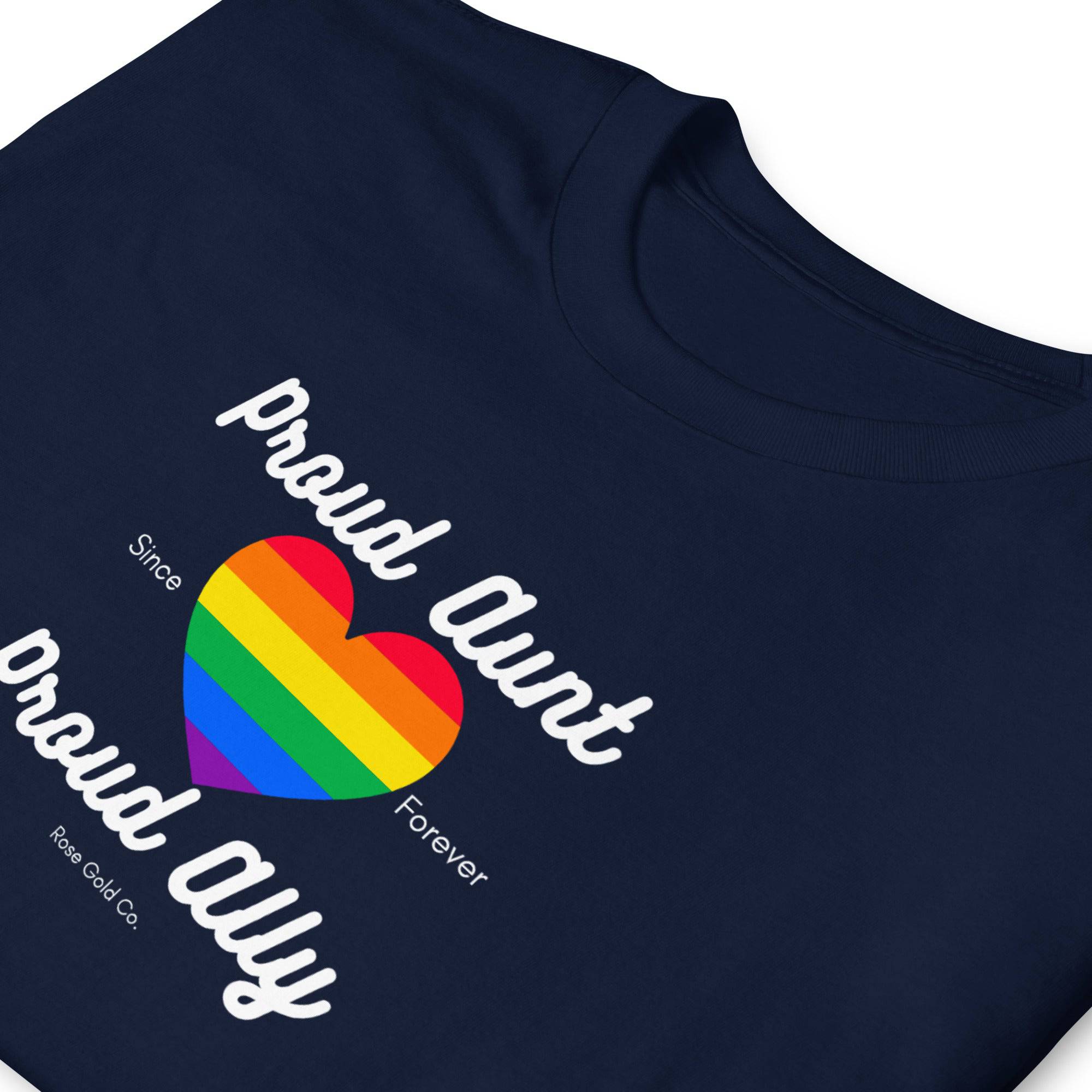 Proud Aunt ally pride t-shirt, view 6 — Rose Gold Co