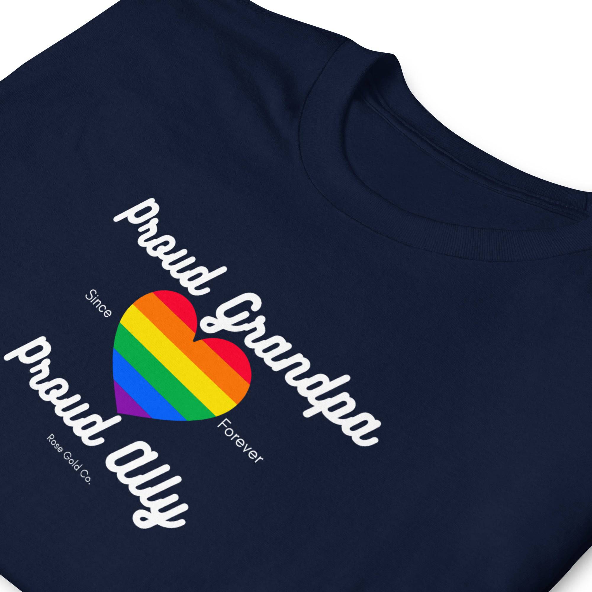 Proud Grandpa ally pride t-shirt, view 5 — Rose Gold Co