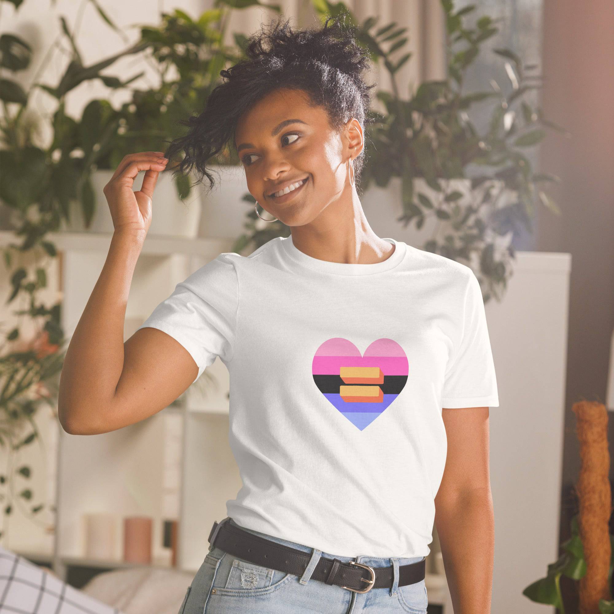 Omni heart pride tee, view 11 — Rose Gold Co