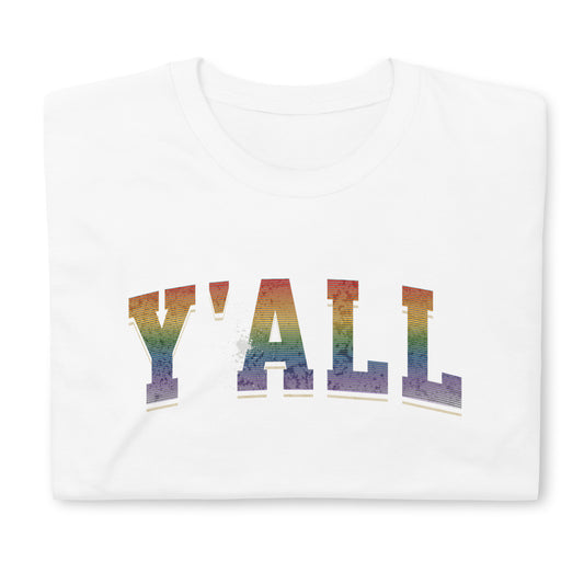 Gay Pride Yall Rainbow Varsity T-Shirt - Rose Gold Co. Shop