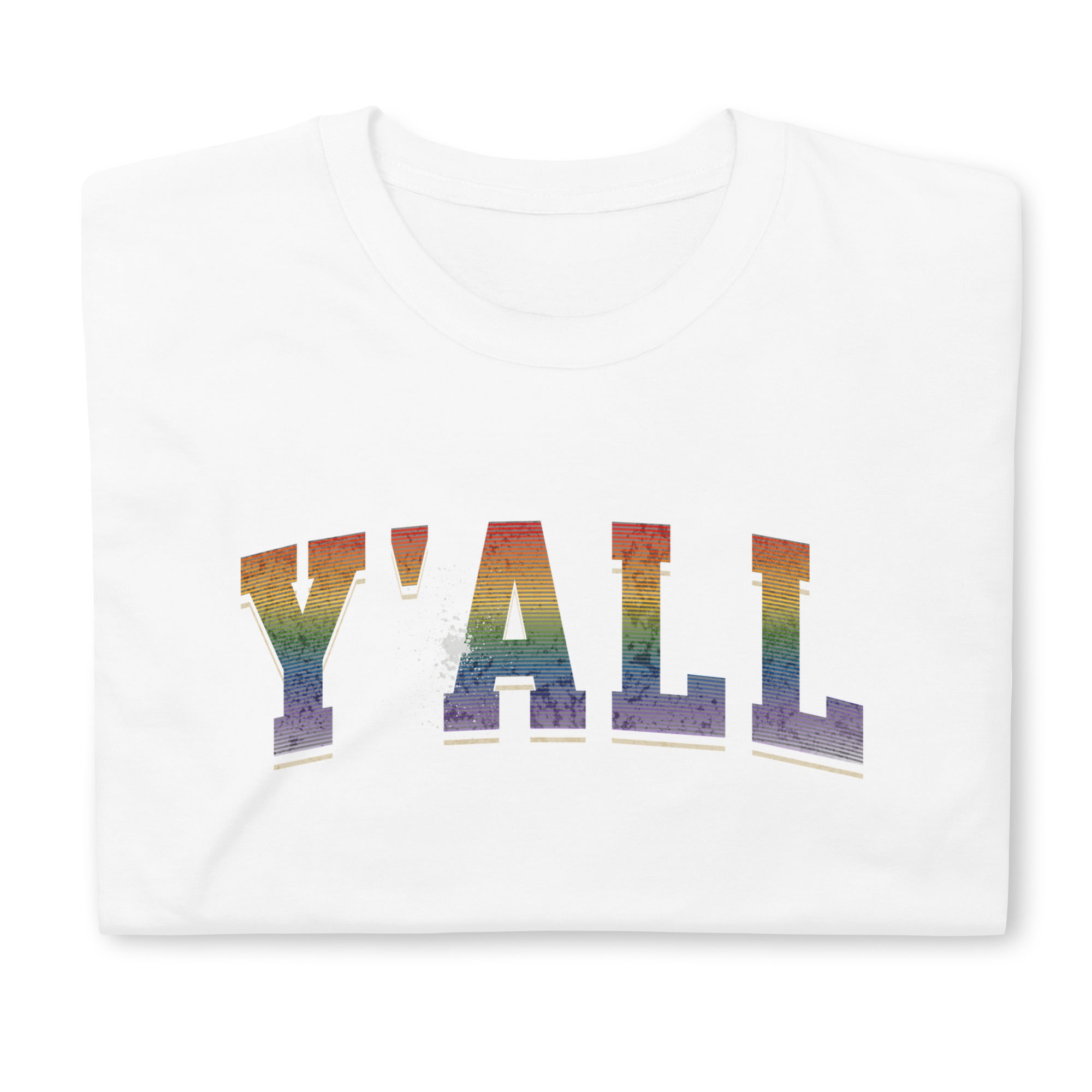 Gay Pride Yall Rainbow Varsity T-Shirt