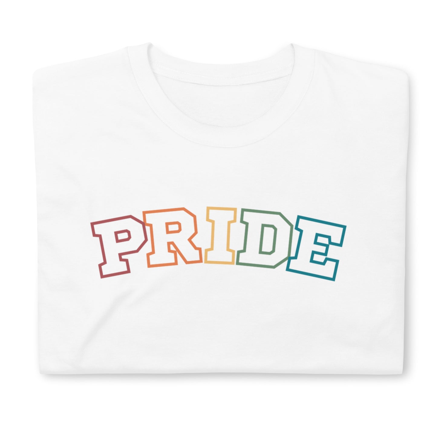 PRIDE Rainbow Varsity T Shirt - Rose Gold Co. Shop
