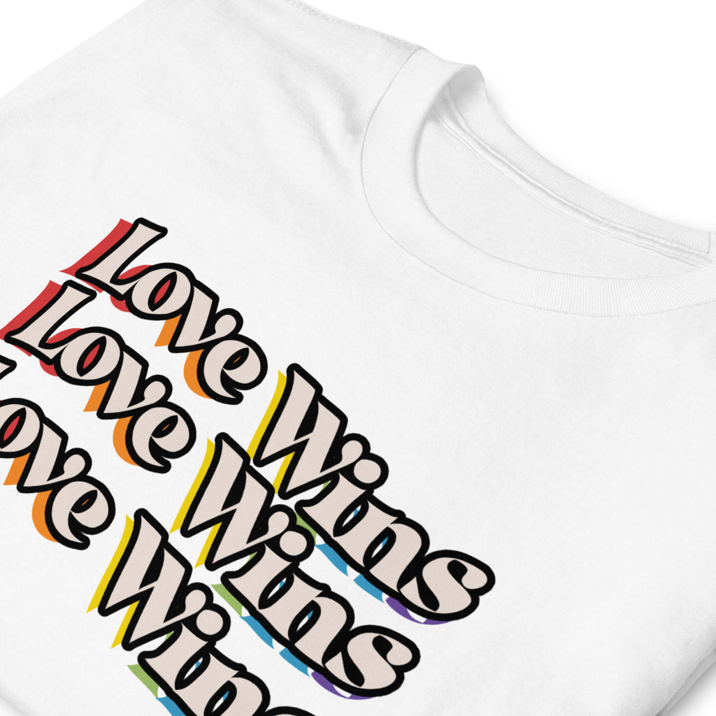 Love Wins rainbow shadow tee, view 9 — Rose Gold Co