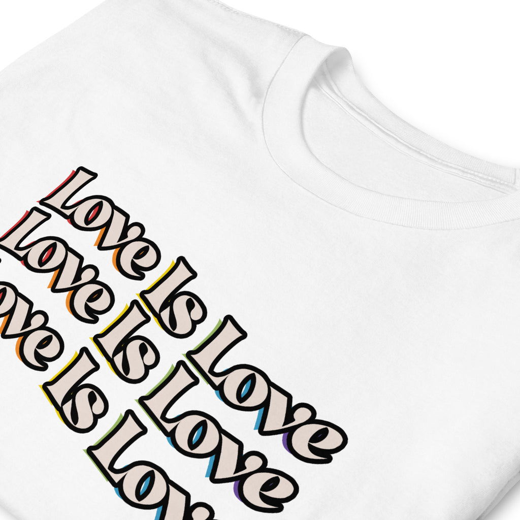 Love Is Love rainbow shadow tee, view 8 — Rose Gold Co