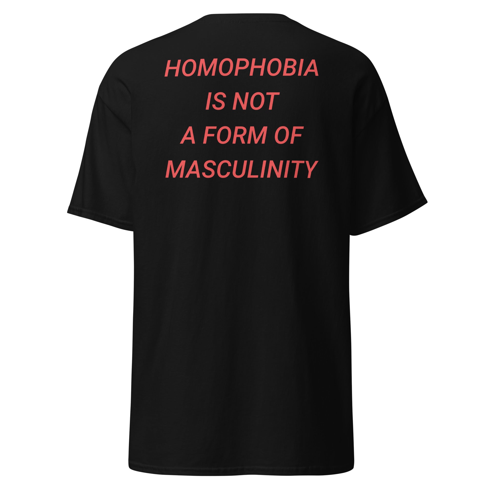 "Homophobia Is Not a Form of Masculinity" tee, view 5 — Rose Gold Co