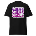Queer bold print tee, front view — Rose Gold Co
