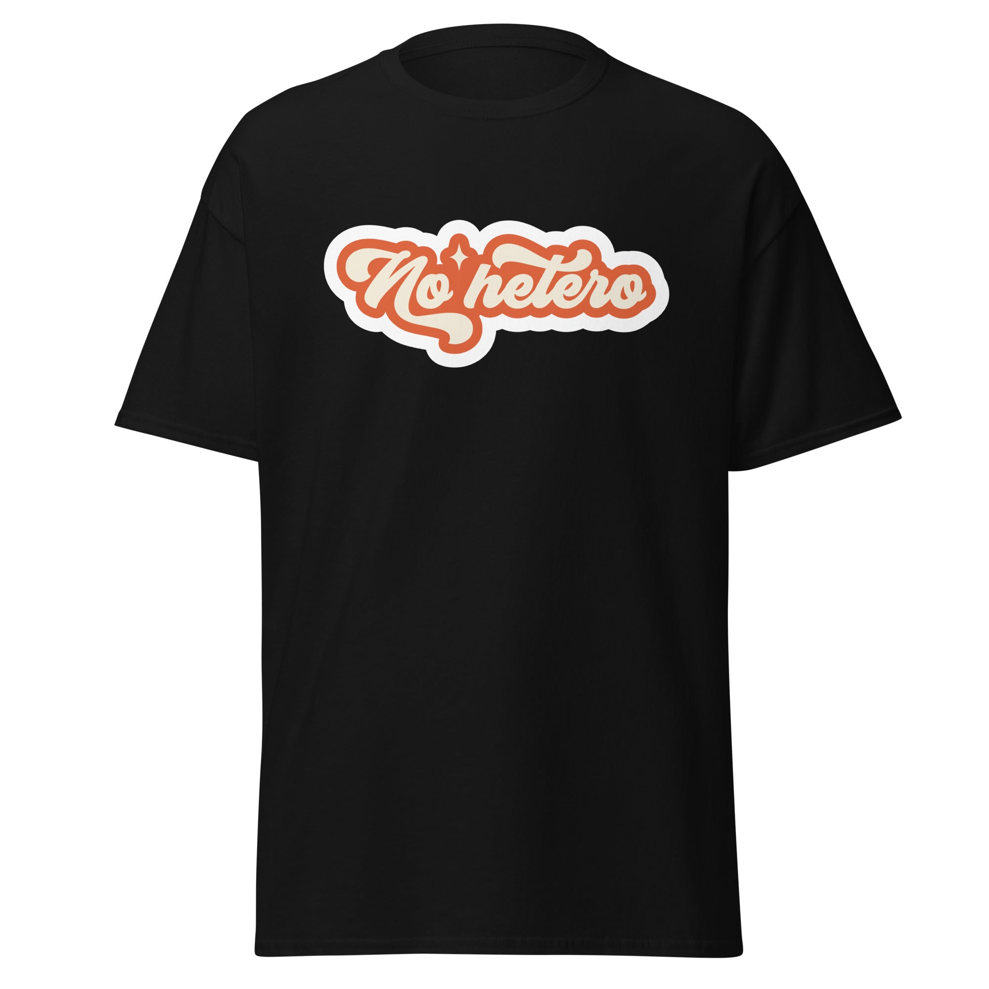 No Hetero tee, back view — Rose Gold Co