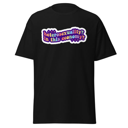 Heterosexuality deadpan tee, back view — Rose Gold Co