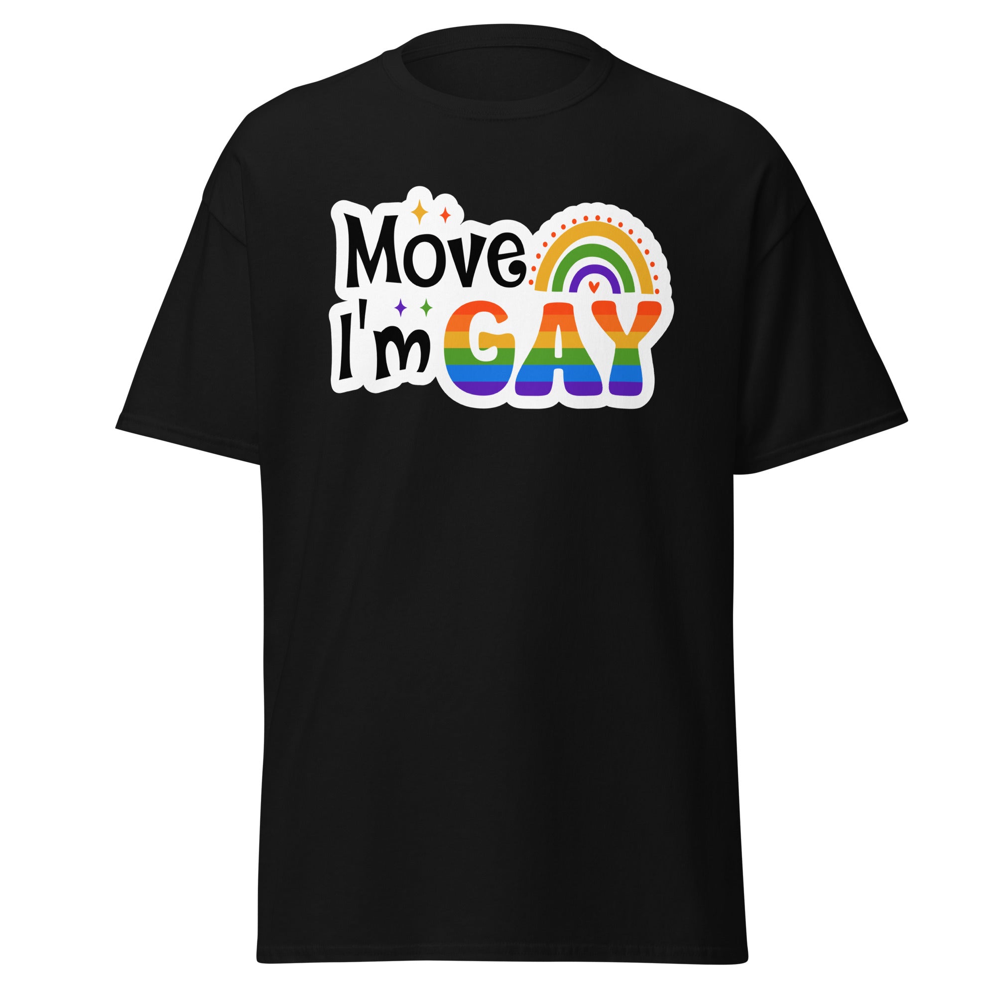 Move I'm Gay tee, front view — Rose Gold Co