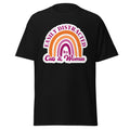 Easily Distracted by Cats and Women text tee, back view — Rose Gold Co