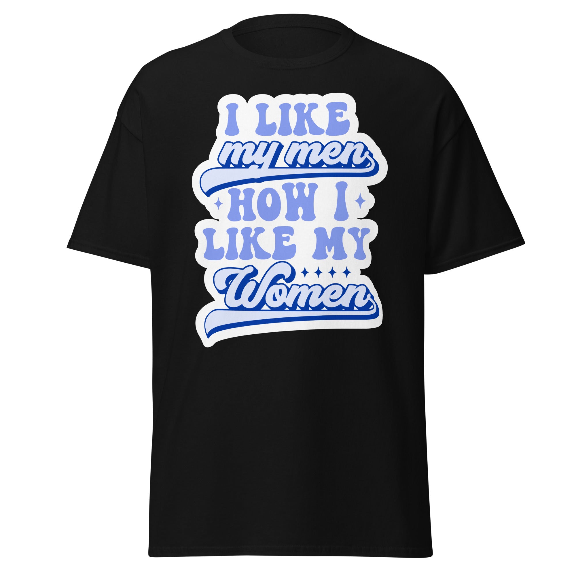 I Like My Men How I Like My Women tee, back view — Rose Gold Co