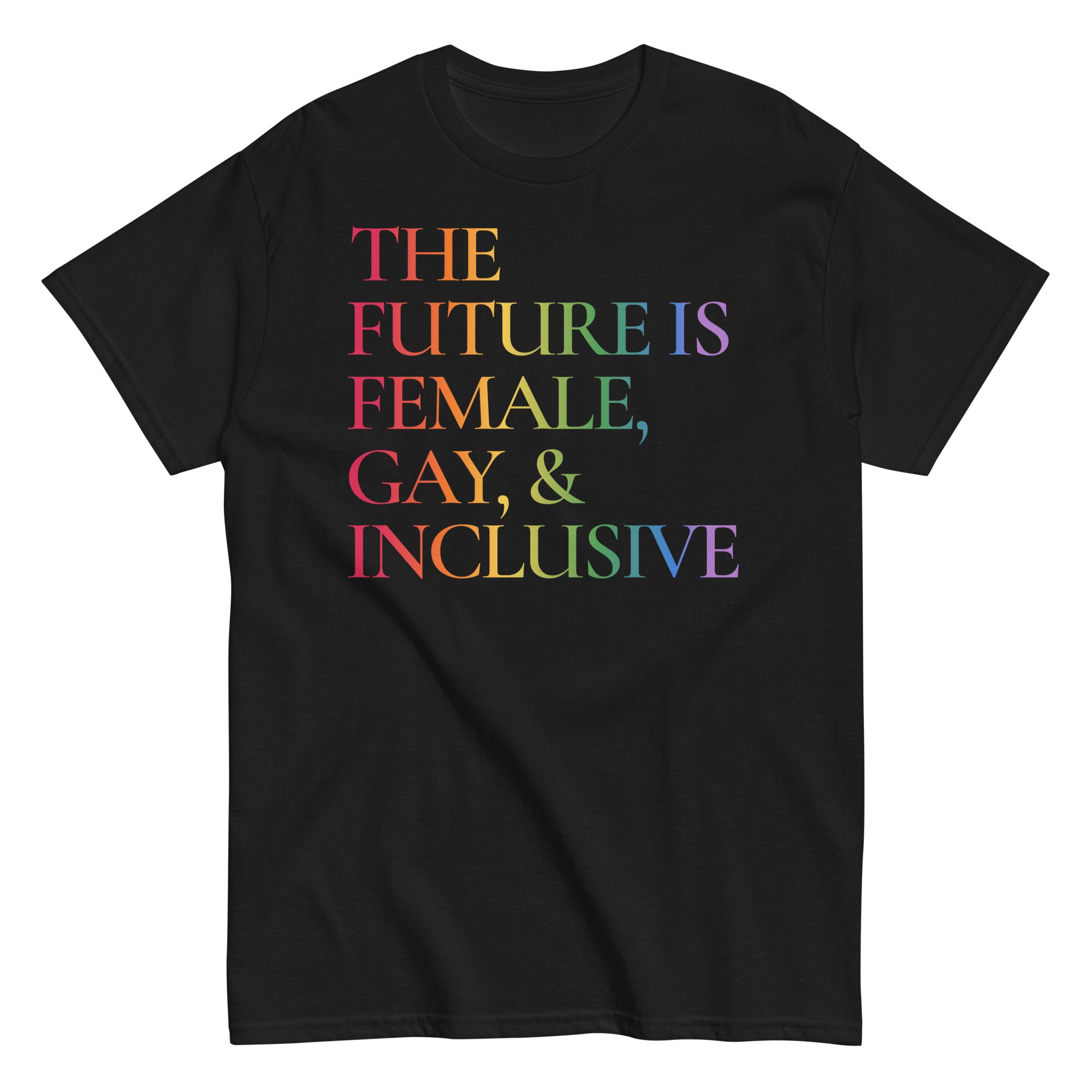 "The Future Is Female, Gay & Inclusive" cotton tee — Rose Gold Co