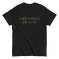 "Make America Gay Again" rainbow slogan tee, view 4 — Rose Gold Co