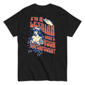 "Lesbian Superpower" retro rainbow tee, view 2 — Rose Gold Co