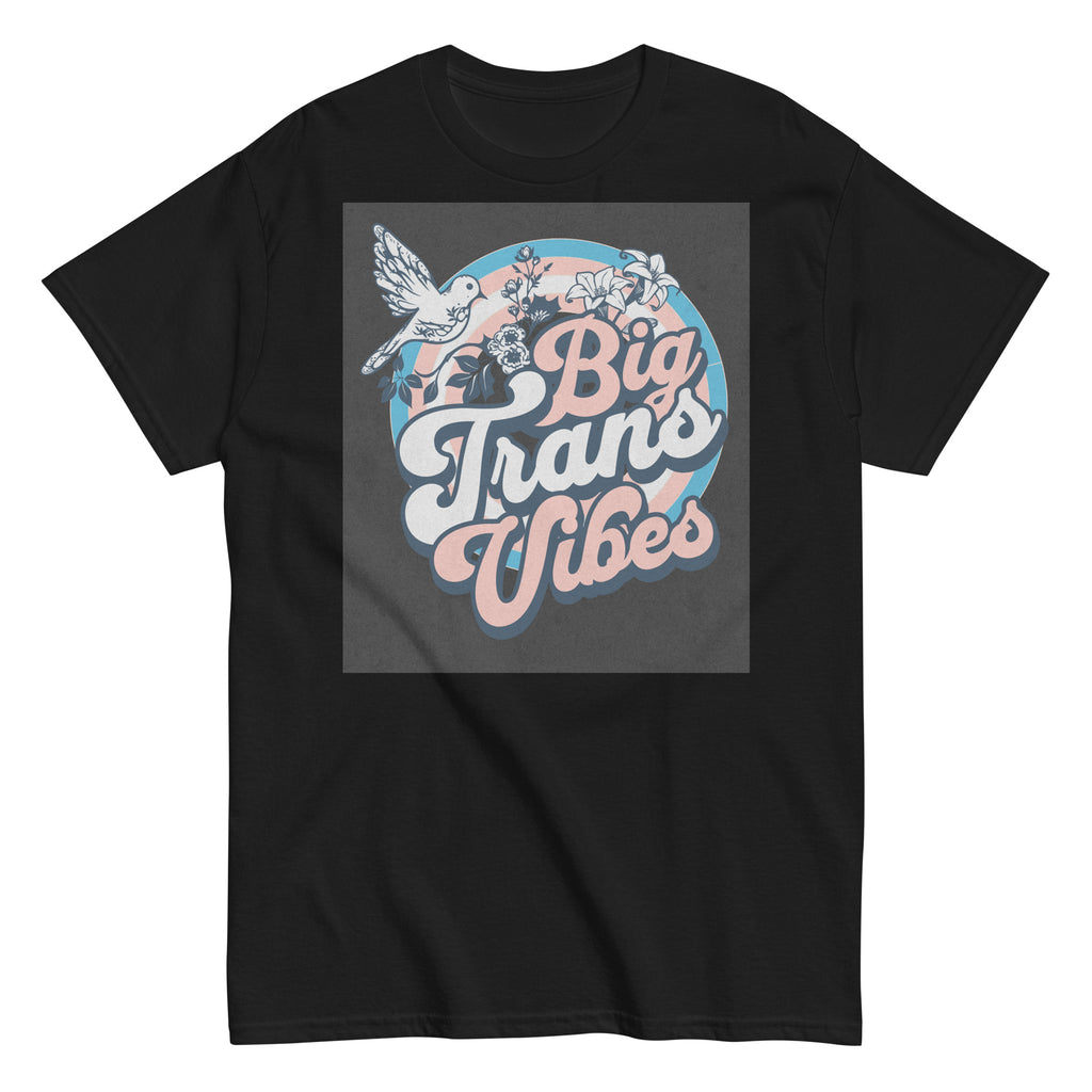 "Big Homo Energy" retro rainbow graphic tee, view 3 — Rose Gold Co