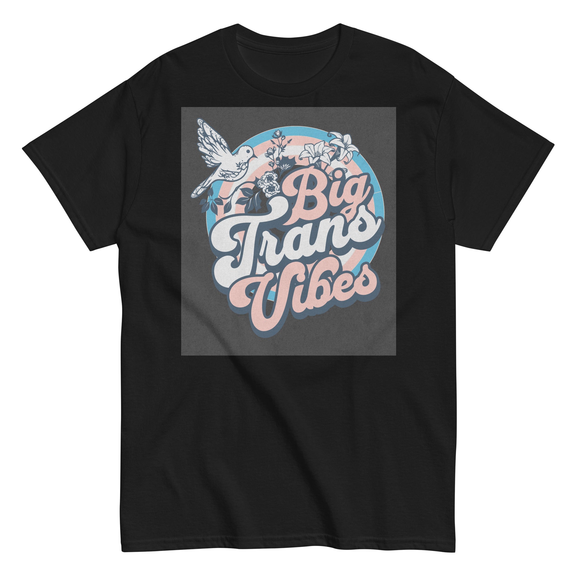 "Big Homo Energy" retro rainbow graphic tee, view 3 — Rose Gold Co
