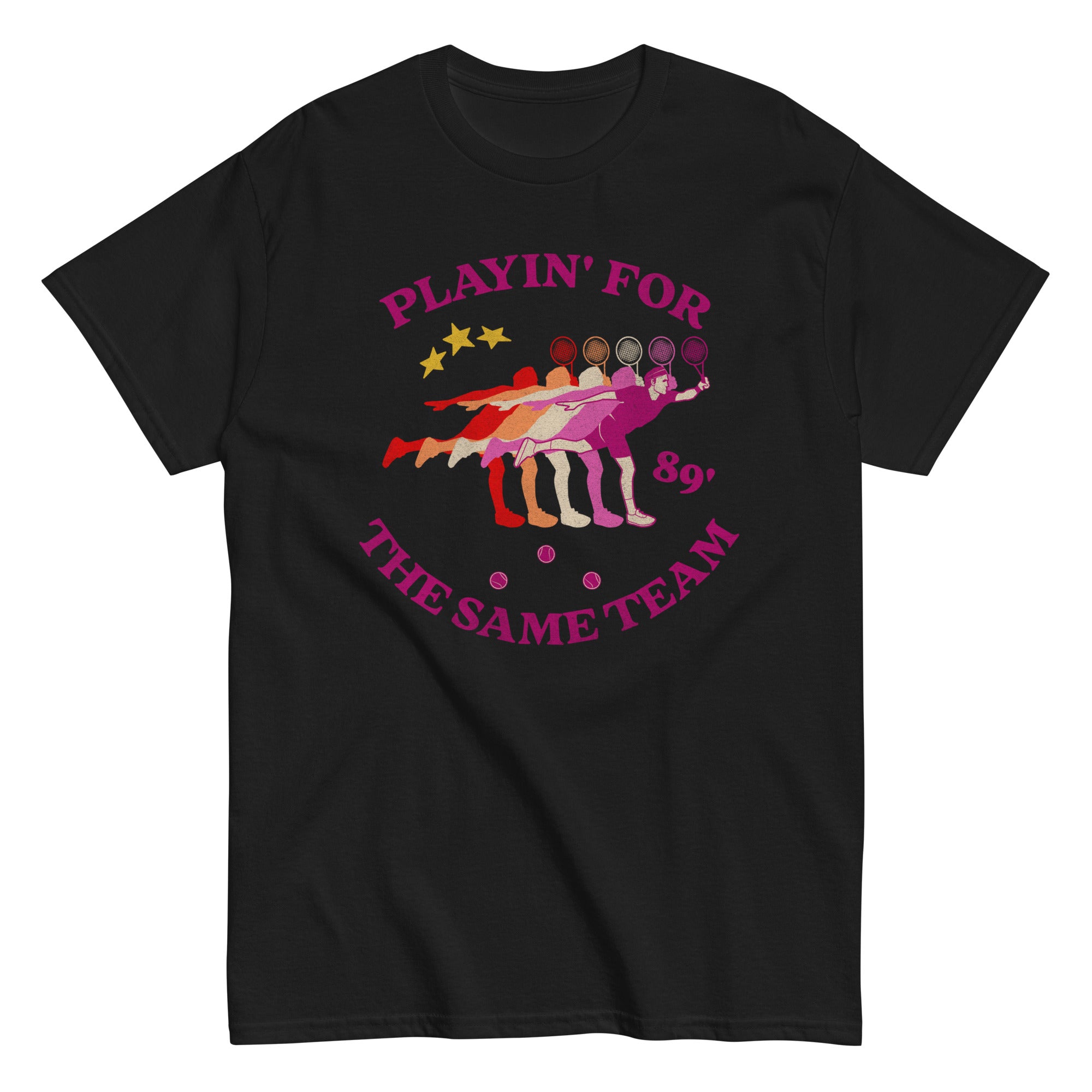 "Same Team" lesbian pride tee, view 6 — Rose Gold Co
