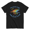 "Playin' for the Same Team" queer pride tee, view 4 — Rose Gold Co