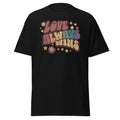 "Love Always Wins" pride slogan tee, view 3 — Rose Gold Co