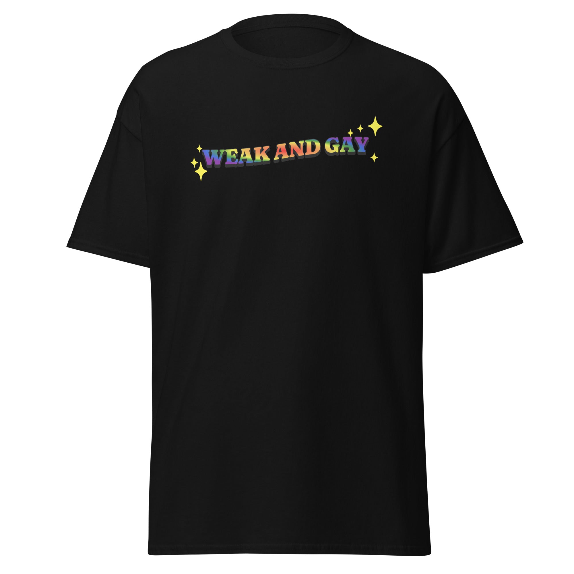 "Weak and Gay" reclaimed Republican quote tee — Rose Gold Co