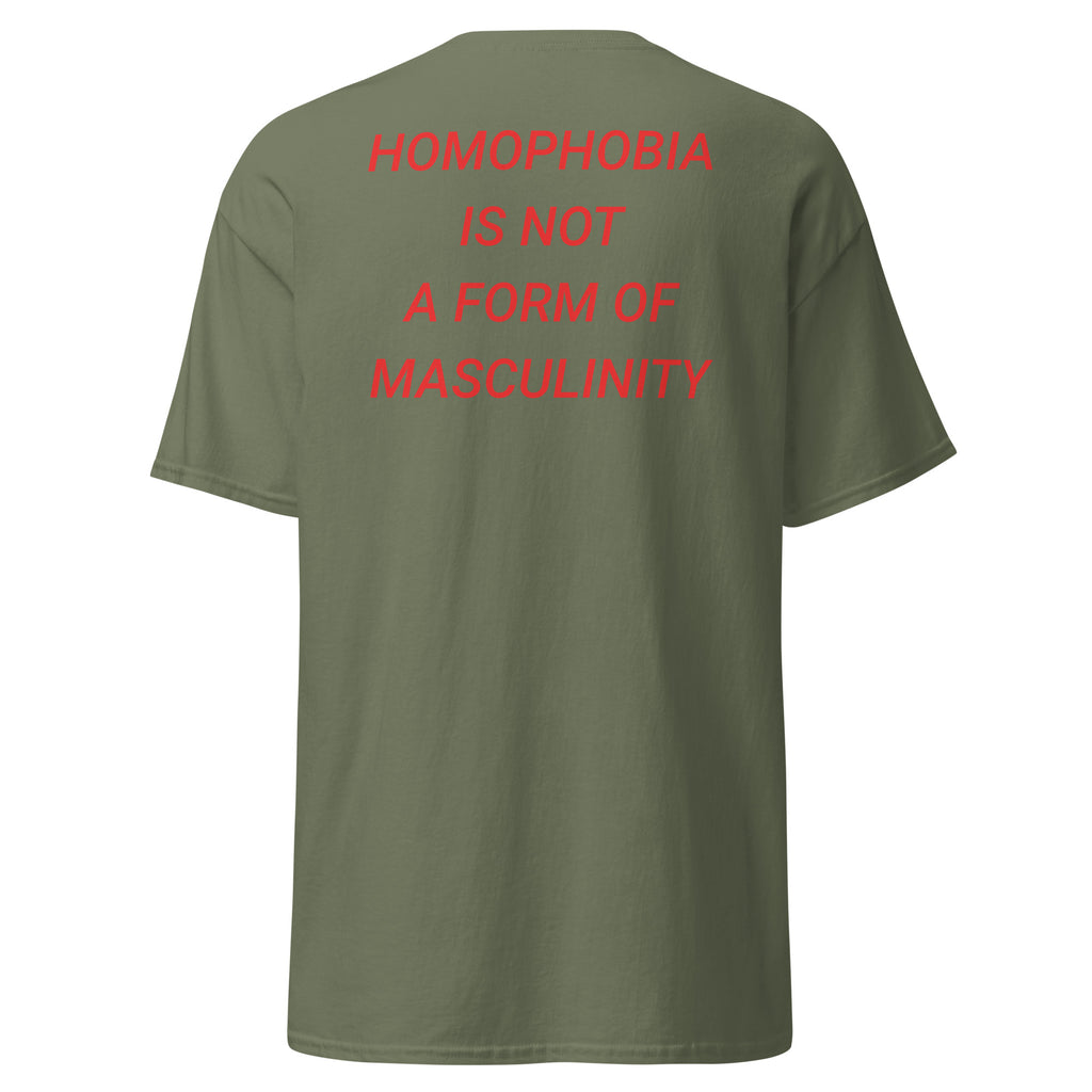 "Homophobia Is Not a Form of Masculinity" tee, view 7 — Rose Gold Co