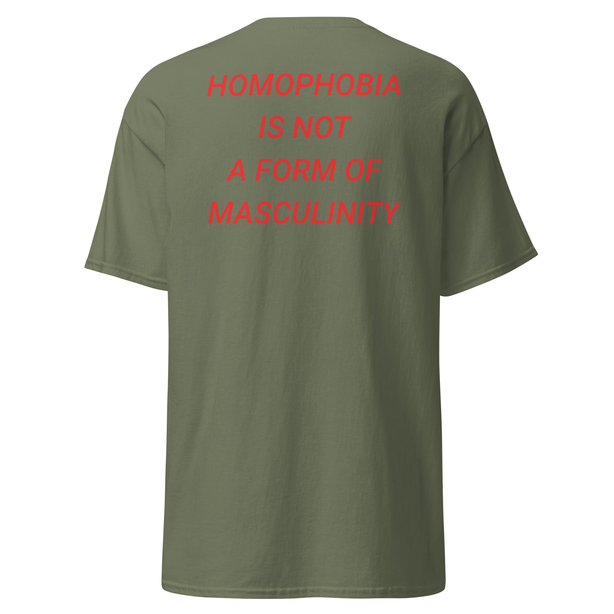 "Homophobia Is Not a Form of Masculinity" tee, view 7 — Rose Gold Co