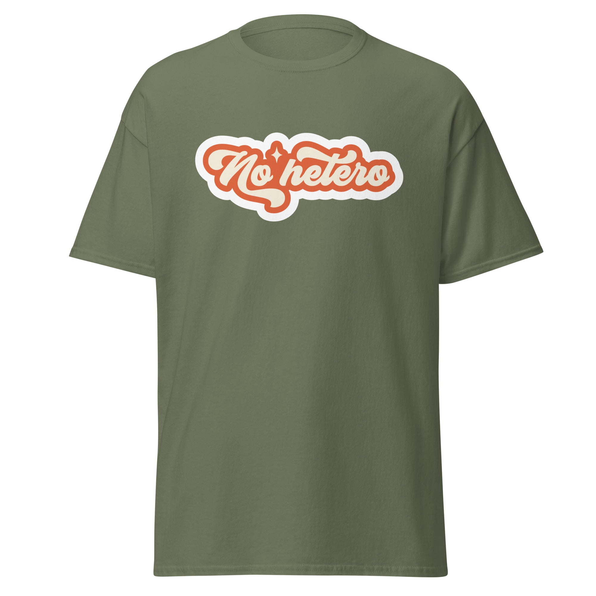No Hetero tee, front view — Rose Gold Co