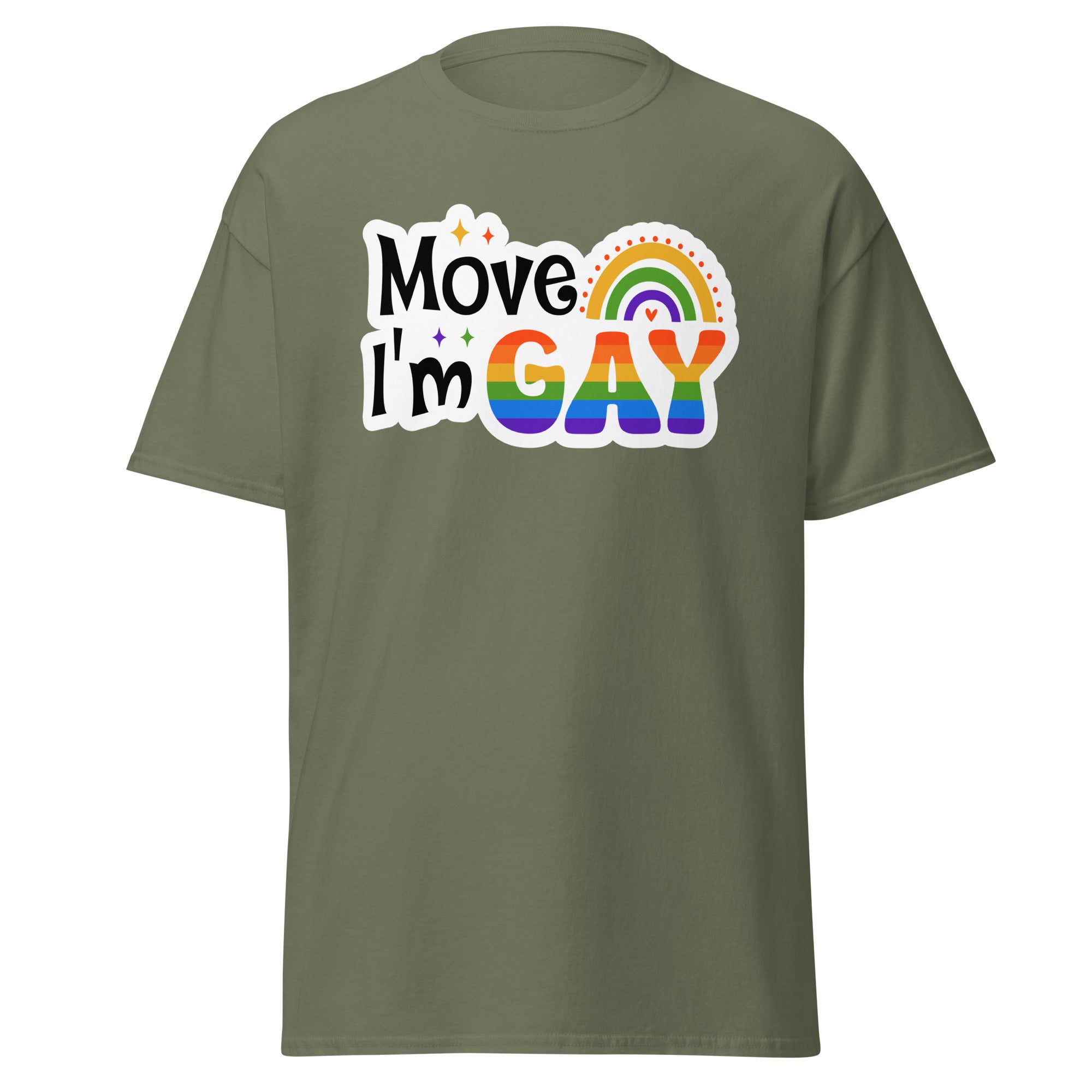 Move I'm Gay tee, back view — Rose Gold Co