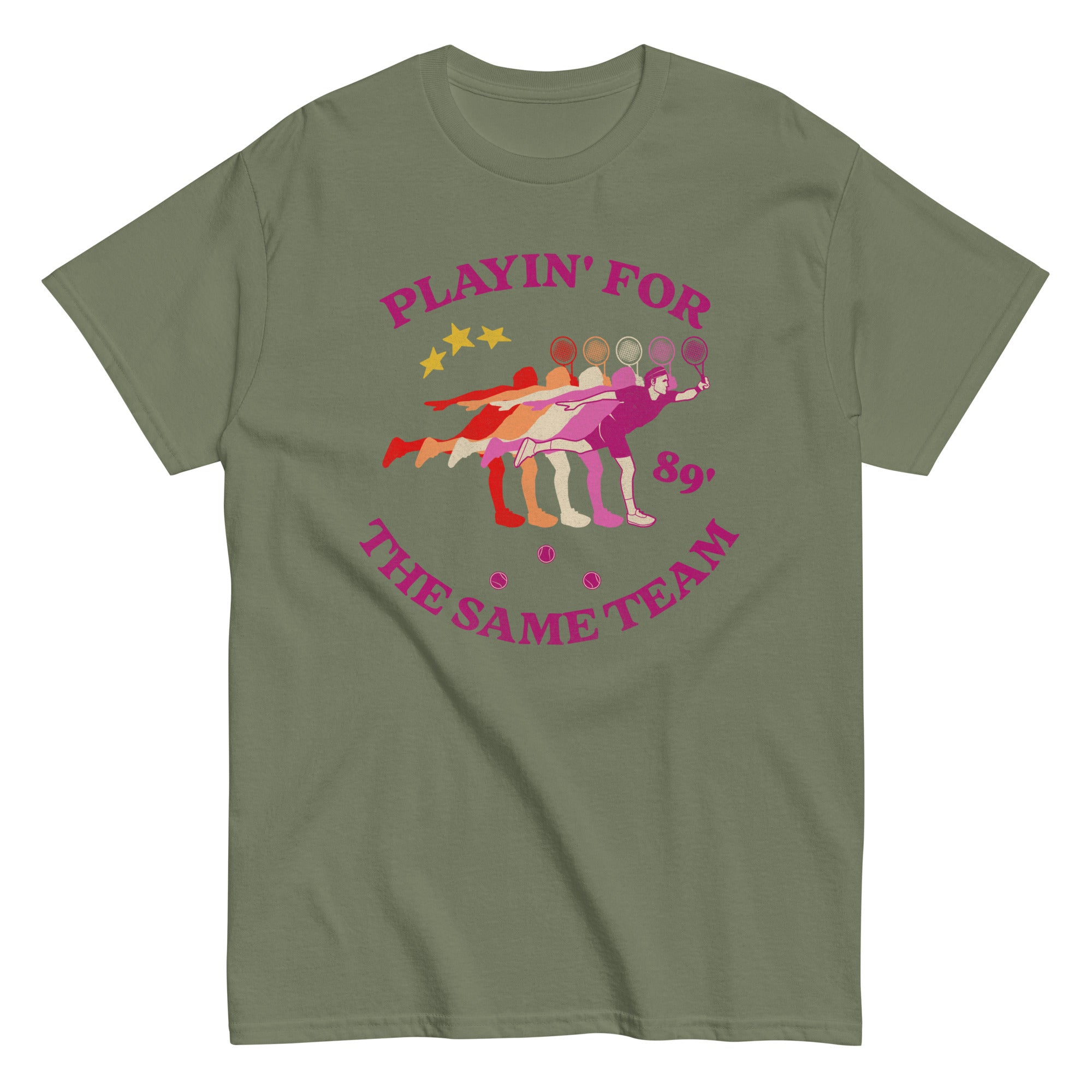 "Same Team" lesbian pride tee, view 7 — Rose Gold Co