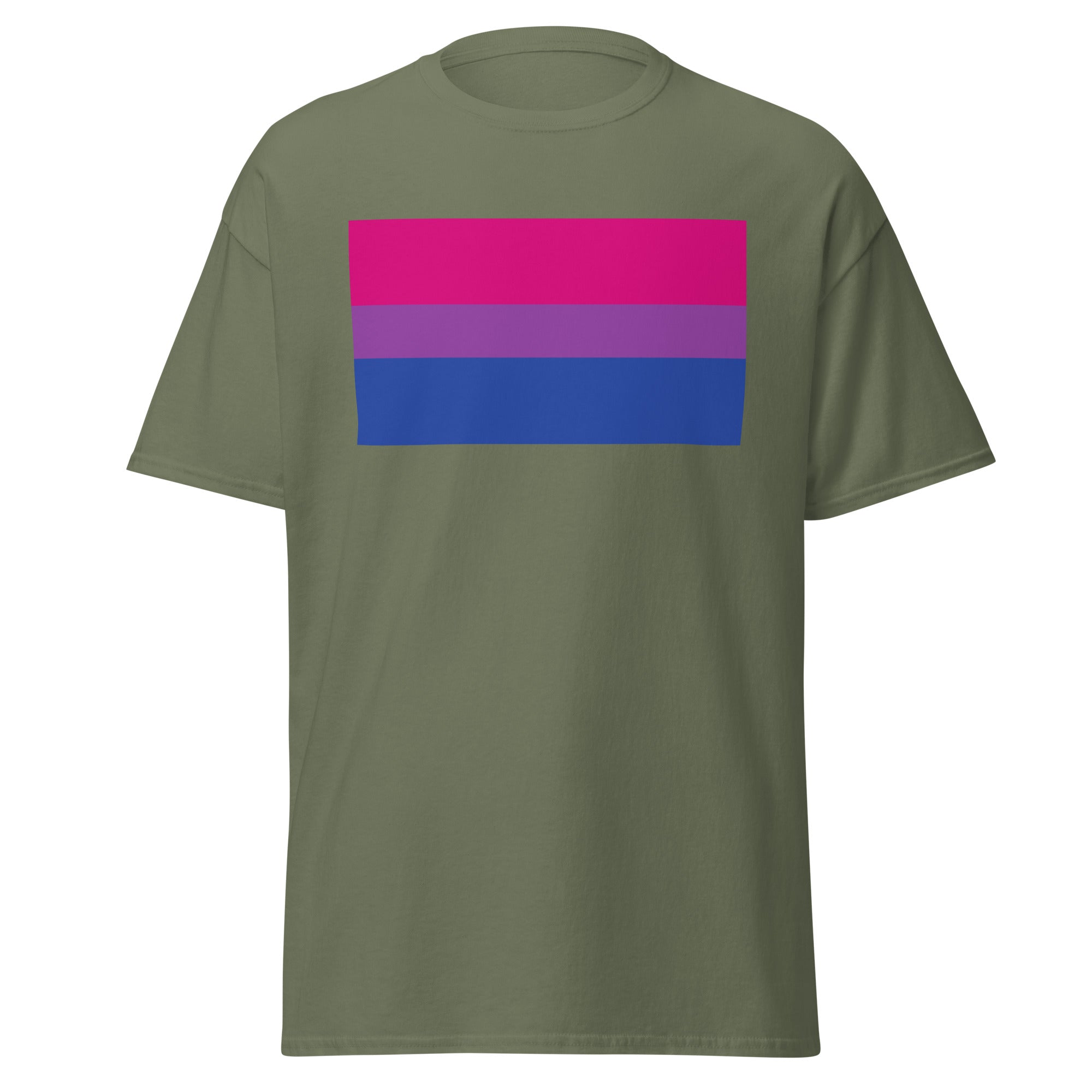 Bisexual pride flag short sleeve tee, view 2 — Rose Gold Co